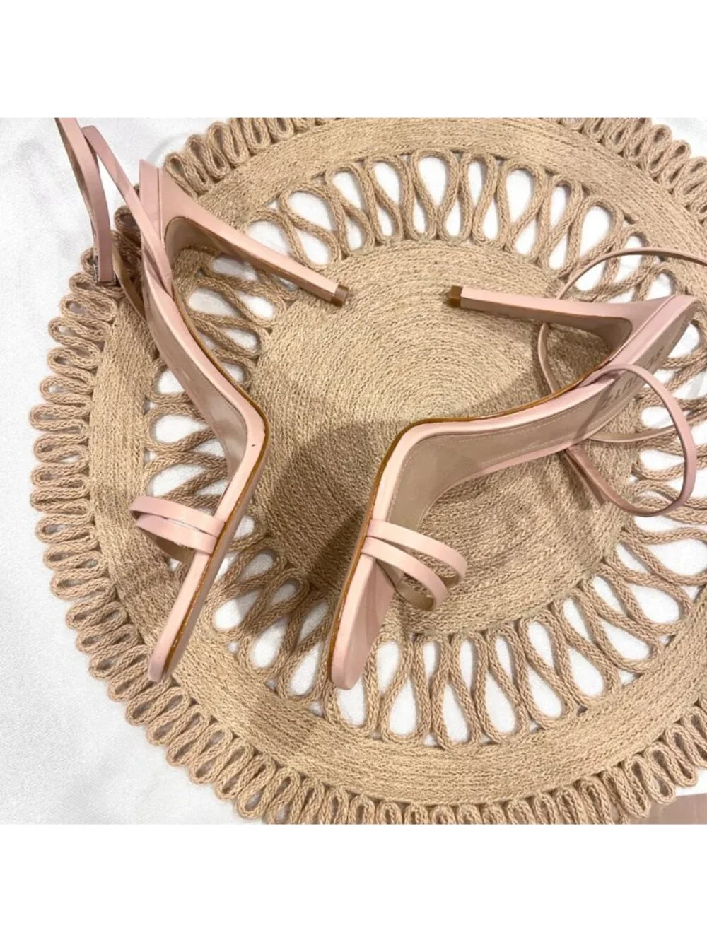 Schutz Altina Sandals Leather Neutral Size 9.5 Sweet Rose